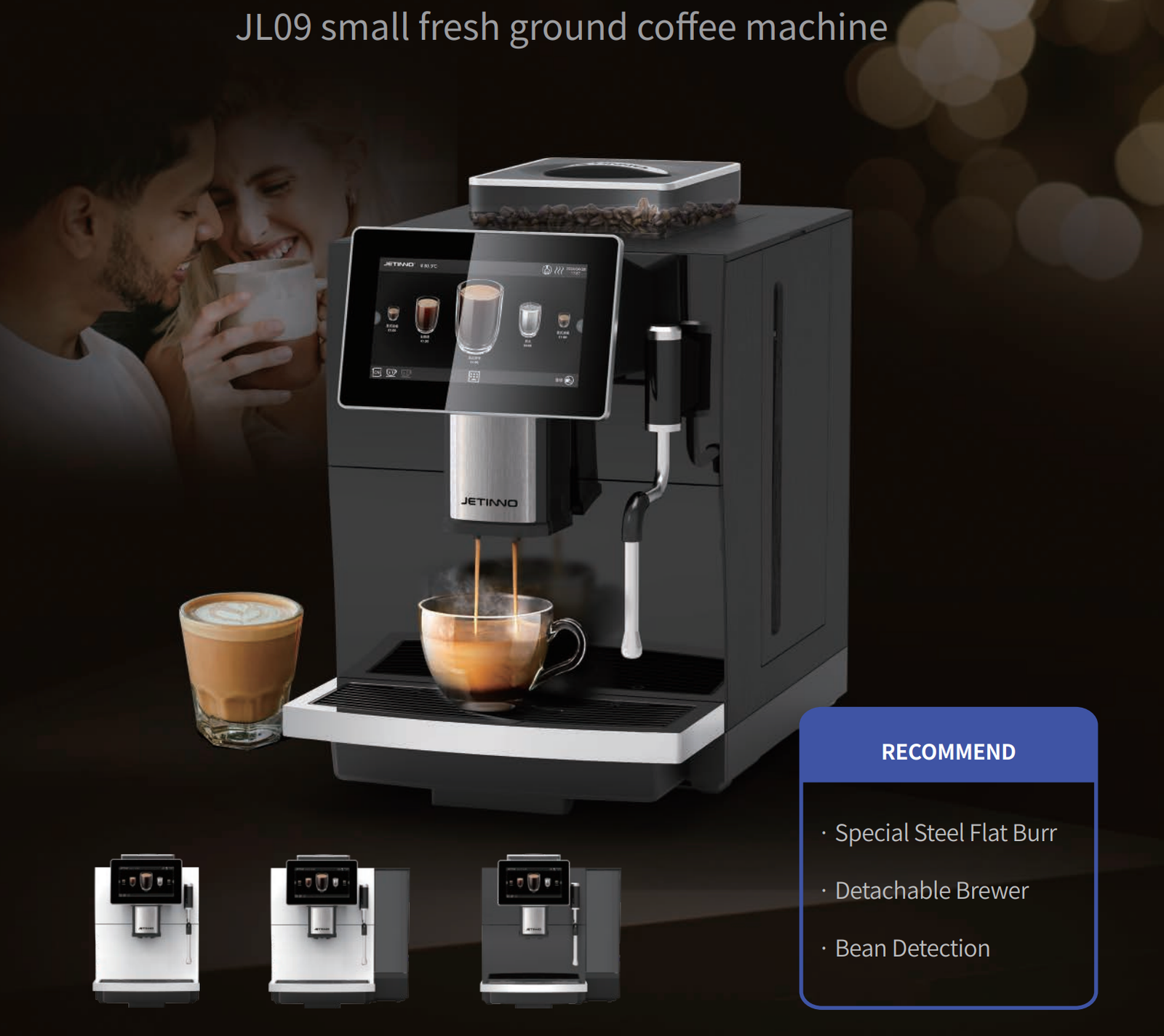 ג׳טינו jl09 מכונת קפה אוטומטית עם הקצפה ידנית - Jetinno JL09 – תמונה 2